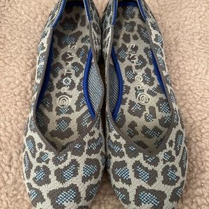 Rothy’s gray and blue print flats